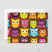 美しいカラフルカスタムフクロウ ポストカード (正面/裏面)