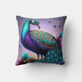 美しいカラフルクジャクのクジャク鳥の野生動物 クッション (裏面)