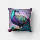 美しいカラフルクジャクのクジャク鳥の野生動物 クッション (正面)