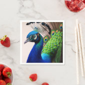 美しいカラフルクジャクのクジャク鳥の野生動物 スタンダードカクテルナプキン (インサイチュ)