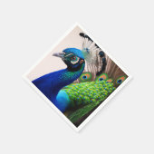 美しいカラフルクジャクのクジャク鳥の野生動物 スタンダードカクテルナプキン (角)