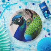 美しいカラフルクジャクのクジャク鳥の野生動物 ペーパープレート (パーティー)