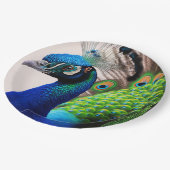 美しいカラフルクジャクのクジャク鳥の野生動物 ペーパープレート (アングル)