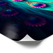 美しいカラフルクジャクのクジャク鳥の野生動物 ポスター (コーナー)