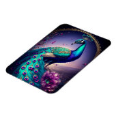 美しいカラフルクジャクのクジャク鳥の野生動物 マグネット (左側)