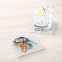 美しいカラフルクラゲ浮水色