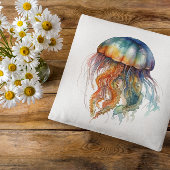 美しいカラフルクラゲ浮水色 クッション