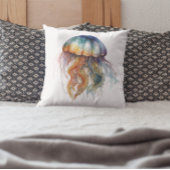 美しいカラフルクラゲ浮水色 クッション