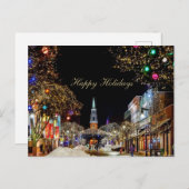 美しいカラフルクリスマスシティナイト インビテーションポストカード (正面/裏面)