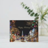 美しいカラフルクリスマスシティナイト インビテーションポストカード (スタンド正面)