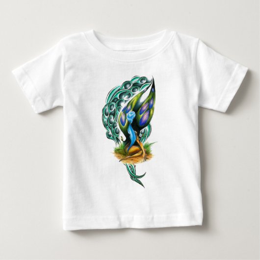 美しいカラフルケルトの森のフェイリー ベビーTシャツ (正面)