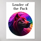 美しいカラフルドッグアート ポスター (正面)