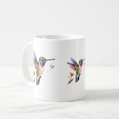 美しいカラフルハミングバードイラストレーション コーヒーマグカップ (正面左)