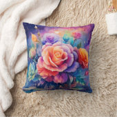 美しいカラフルバラ クッション (ブランケット)