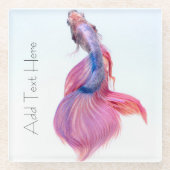 美しいカラフルファンタジーコイ魚 ガラスコースター (正面)