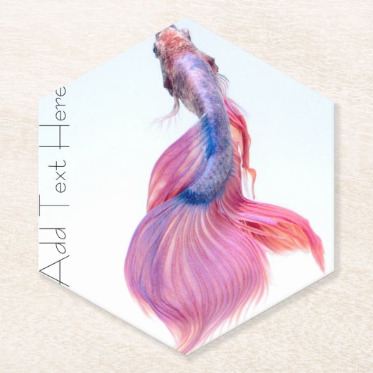 美しいカラフルファンタジーコイ魚 ペーパーコースター (正面)