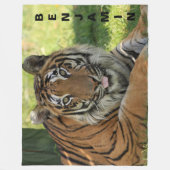 美しいカラフルフォトタイガー フリースブランケット (正面)