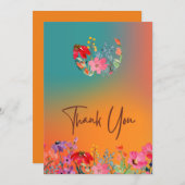 美しいカラフルフラットサンキューカード サンキューカード (正面/裏面)