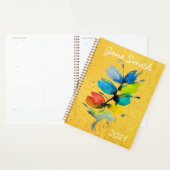 美しいカラフルフローラゆるい水色の花 プランナー手帳 (ディスプレー)