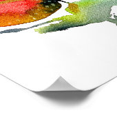 美しいカラフルフローラゆるい水色の花 ポスター (角)