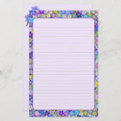 美しいカラフルフローラ並び文房具 便箋 (正面/裏面)