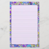 美しいカラフルフローラ並び文房具 便箋 (正面)