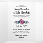 美しいカラフルフローラ夏春の結婚式 三つ折り招待状 (内部中)