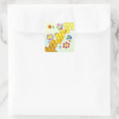 美しいカラフルフローラ スクエアシール (バッグ)