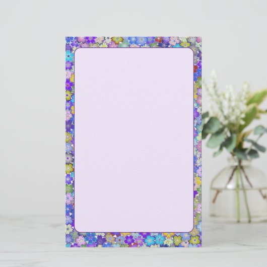 美しいカラフルフローラ 便箋 (スタンド正面)