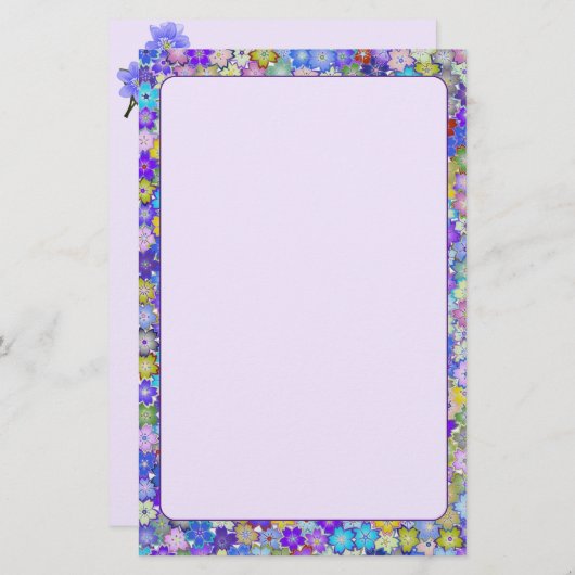 美しいカラフルフローラ 便箋 (正面/裏面)