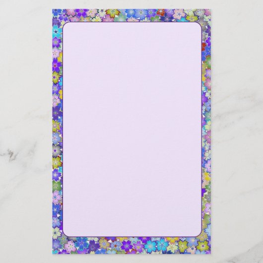 美しいカラフルフローラ 便箋 (正面)