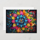美しいカラフルマンダラアート幾何学模様 ポストカード (正面/裏面)