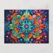 美しいカラフルマンダラアート幾何学模様 ポストカード (正面)