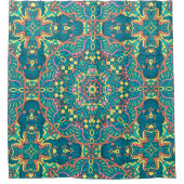 美しいカラフルマンダラシームレスパターン シャワーカーテン (正面)