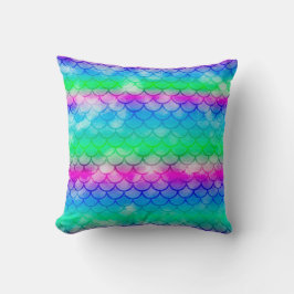 美しいカラフルマーメイドモチーフ クッション