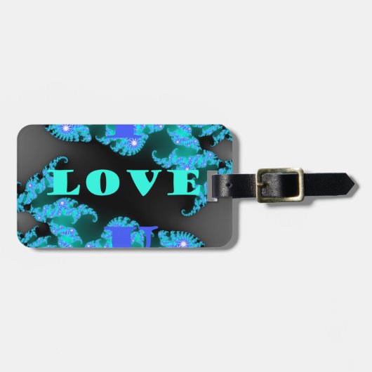美しいカラフルラブユニバースベクトルデザインアート ラゲッジタグ (正面横)