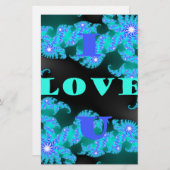 美しいカラフルラブユニバースベクトルデザインアート 便箋 (正面/裏面)