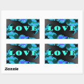 美しいカラフルラブユニバースベクトルデザインアート 長方形シール (シート)