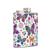 美しいカラフルレトロ蝶*花 フラスク (右)