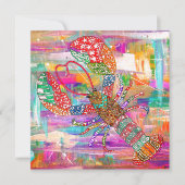 美しいカラフルロブスターグリーティングカード (正面)