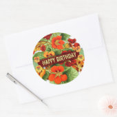 美しいカラフルヴィンテージフローラハピップ誕生日 ラウンドシール (封筒)