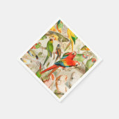 美しいカラフルヴィンテージ熱帯鳥のオウム スタンダードカクテルナプキン (角)