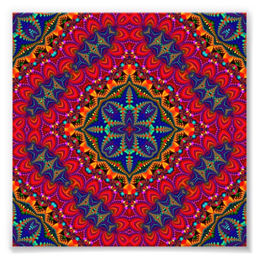 美しいカラフル万華鏡のように千変万化するパターン フォトプリント            (正面)