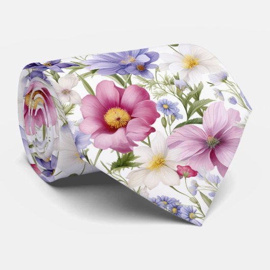 美しいカラフル夏のフローラ ネクタイ (ロール)
