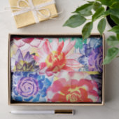 美しいカラフル多肉植物パターン 薄葉紙 (ギフト)