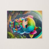 美しいカラフル小さなかわいい小妖精や小人女の子 ジグソーパズル (横)