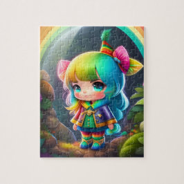 美しいカラフル小さなかわいい小妖精や小人女の子 ジグソーパズル