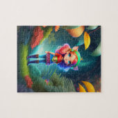 美しいカラフル小さなかわいい小妖精や小人女の子 ジグソーパズル (横)