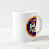 美しいカラフル怖いハロウィーンのパターン ジャンボコーヒーマグカップ (正面右)