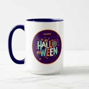 美しいカラフル怖いハロウィーンのパターン マグカップ